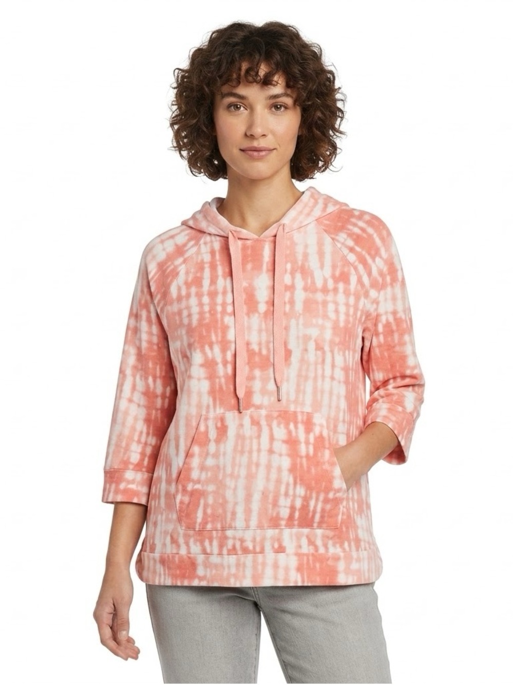 Koolaburra by UGG Orange White Tie Dye Hooded Sweatshirt